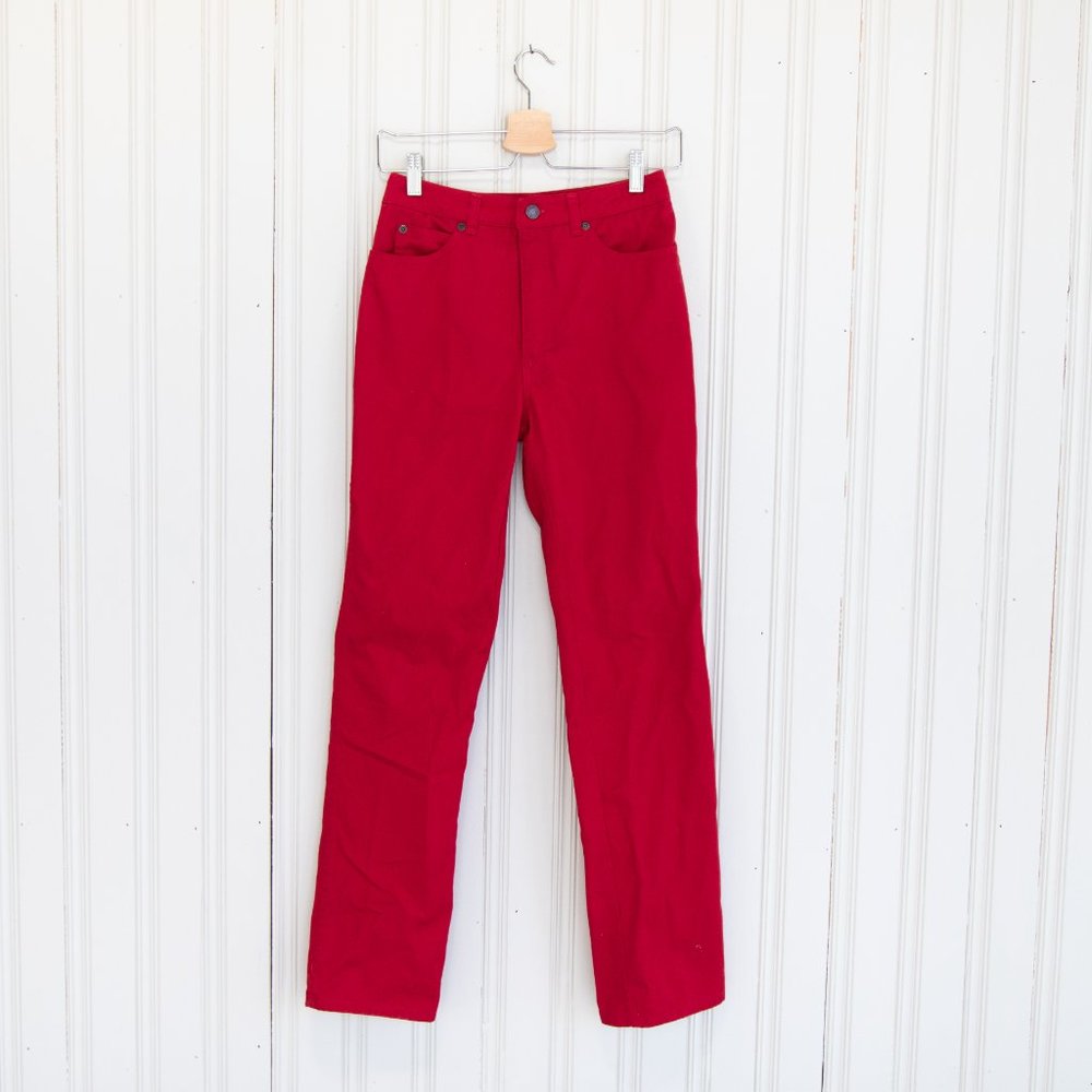 Calvin Klein 1980s Vintage Red Denim Jeans - SZ S